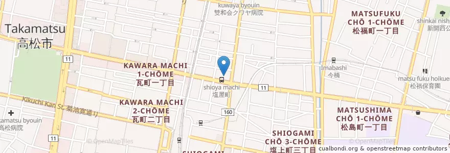 Mapa de ubicacion de 高松北警察署塩屋町交番 en Jepun, 香川県, 高松市.