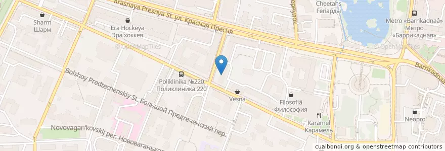 Mapa de ubicacion de Дружба en Rusia, Центральный Федеральный Округ, Москва, Центральный Административный Округ, Пресненский Район.