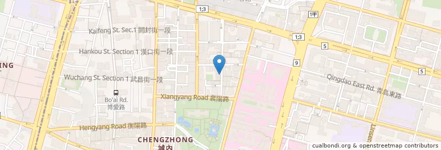 Mapa de ubicacion de 南陽牛肉麵 en 臺灣, 新北市, 臺北市, 中正區.