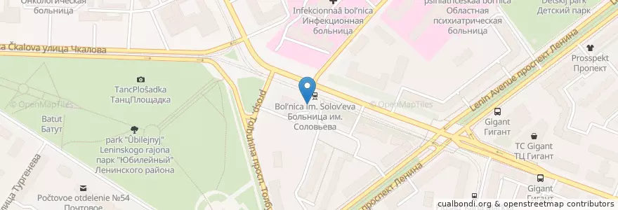 Mapa de ubicacion de Стоматология en Rusia, Distrito Federal Central, Óblast De Yaroslavl, Ярославский Район, Городской Округ Ярославль.
