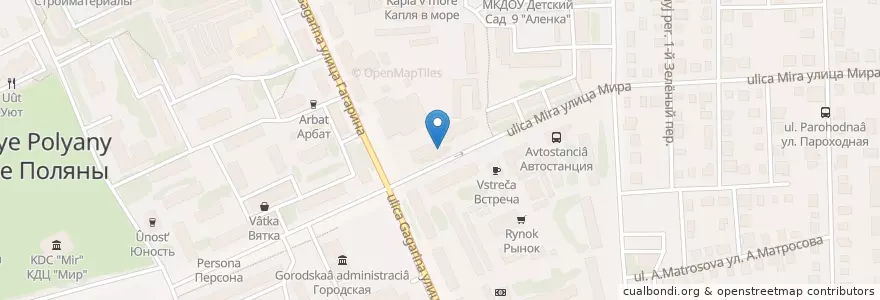 Mapa de ubicacion de Аптека от склада en ロシア, 沿ヴォルガ連邦管区, キーロフ州, ヴャーツキエ・ポリャーヌィ管区.