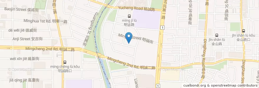 Mapa de ubicacion de Woopen木盆-河堤門市 en Taiwan, Kaohsiung, Sanmin District.