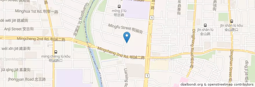Mapa de ubicacion de 香港發財燒臘店(明仁店) en Тайвань, Гаосюн, 三民區.