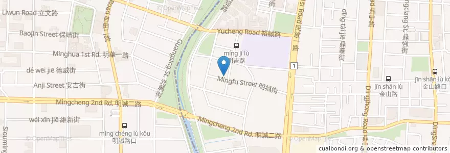 Mapa de ubicacion de 麥味登河堤明福店 en Taiwan, Kaohsiung, Sanmin District, Zuoying District.