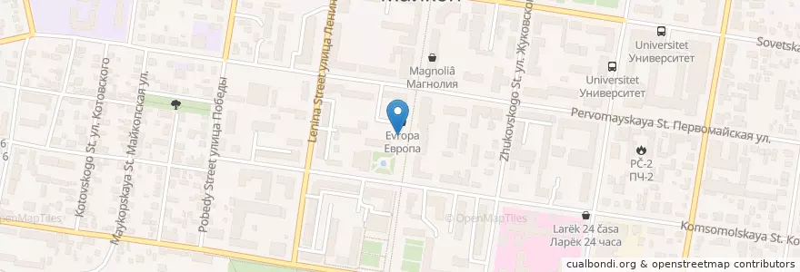 Mapa de ubicacion de Шаурма Sham en Россия, Южный Федеральный Округ, Краснодарский Край, Адыгея, Городской Округ Майкоп.