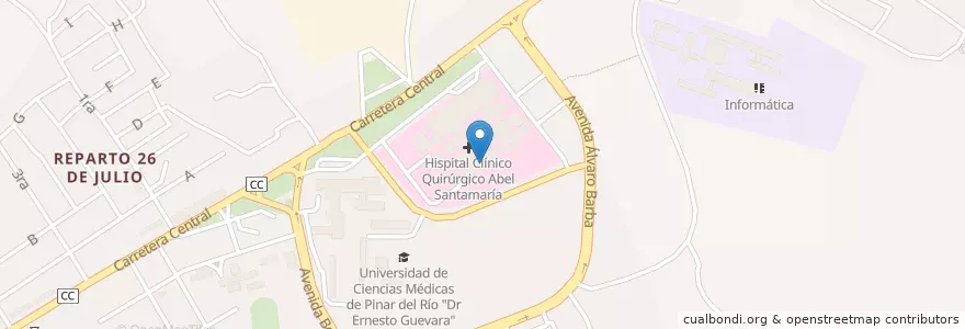 Mapa de ubicacion de Sala de Parto Maternidad en Küba, Pinar Del Río, Pinar Del Río, Ciudad De Pinar Del Río.