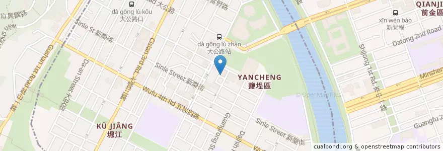 Mapa de ubicacion de 岩石音樂 en Taiwan, Kaohsiung, 鹽埕區.