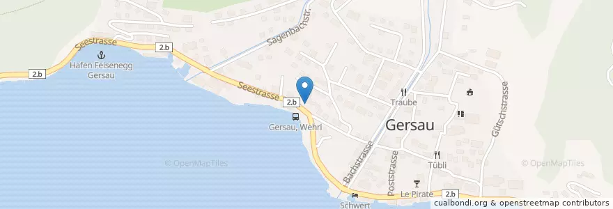 Mapa de ubicacion de Ristorante Pizzeria Al Porto en Швейцария, Швиц, Gersau, Gersau.