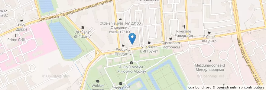 Mapa de ubicacion de Лейкин и закон en Russie, District Fédéral Central, Moscou, Центральный Административный Округ, Пресненский Район.