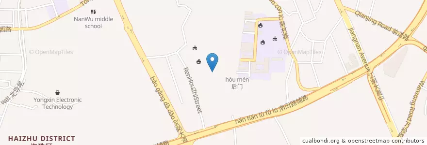 Mapa de ubicacion de 康体幼儿园 en China, Guangdong, Guangzhou City, Haizhu District, 海幢街道.