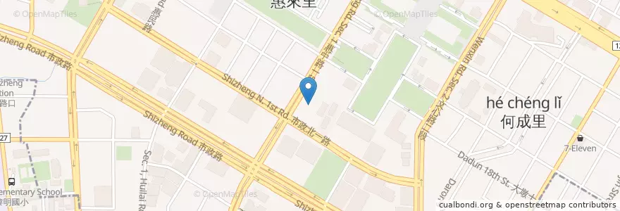 Mapa de ubicacion de 城市車旅停車場 en Тайвань, Тайчжун, 西屯區.