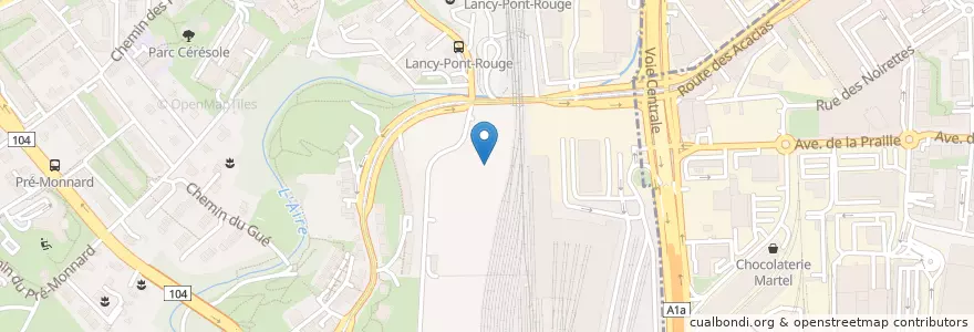 Mapa de ubicacion de Vélostation Lancy Pont-Rouge en سوئیس, ژنو, ژنو, Lancy.