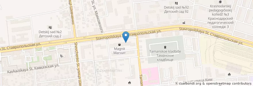 Mapa de ubicacion de Альфа-Банк en Rusland, Zuidelijk Federaal District, Kraj Krasnodar, Городской Округ Краснодар.