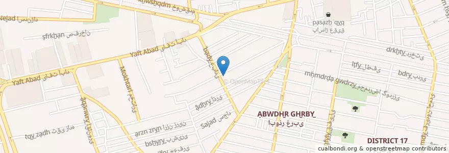 Mapa de ubicacion de مسجد باب الحوائج en 伊朗, 德黑兰, شهرستان تهران, 德黑蘭, بخش مرکزی شهرستان تهران.