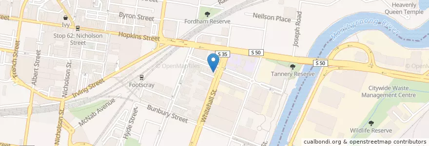 Mapa de ubicacion de Conway Hot Fish en Australia, Victoria, City Of Maribyrnong.