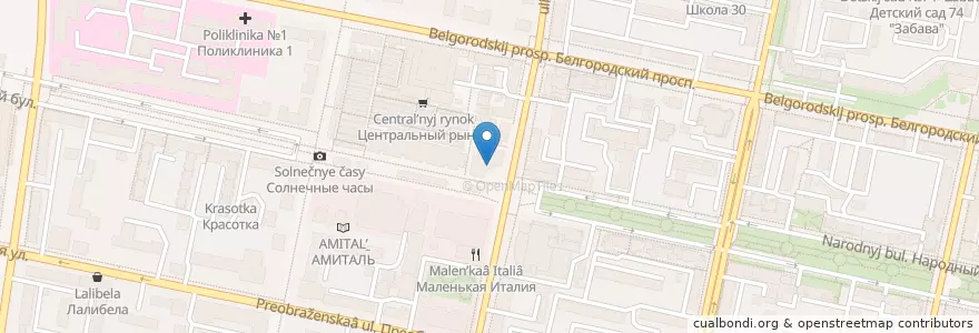 Mapa de ubicacion de KFC en Rússia, Distrito Federal Central, Oblast De Belgorod, Белгородский Район, Городской Округ Белгород.