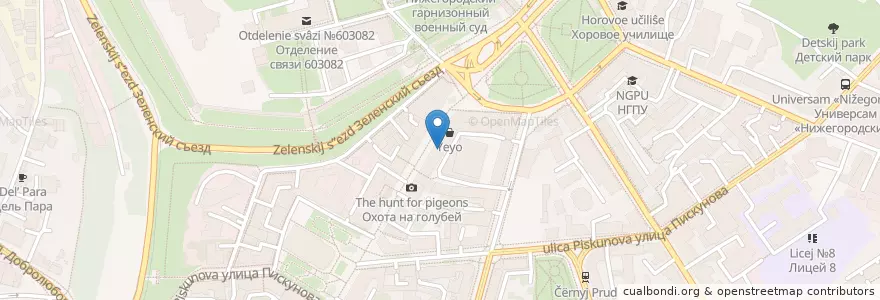 Mapa de ubicacion de Джорджиано en Russia, Circondario Federale Del Volga, Нижегородская Область, Городской Округ Нижний Новгород.