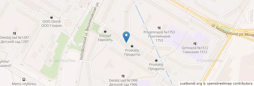 Mapa de ubicacion de Аромат востока en Rusland, Centraal Federaal District, Moskou, Восточный Административный Округ, Район Вешняки.