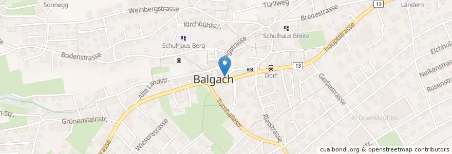 Mapa de ubicacion de Bierhalle en スイス, ザンクト・ガレン州, Wahlkreis Rheintal, Balgach.