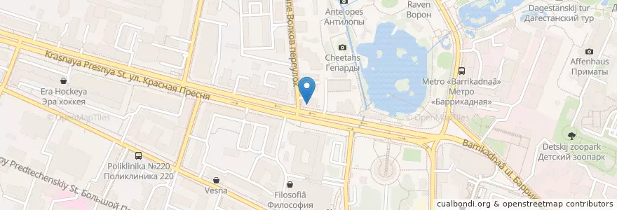 Mapa de ubicacion de Pho en ロシア, 中央連邦管区, モスクワ, Центральный Административный Округ, Пресненский Район.