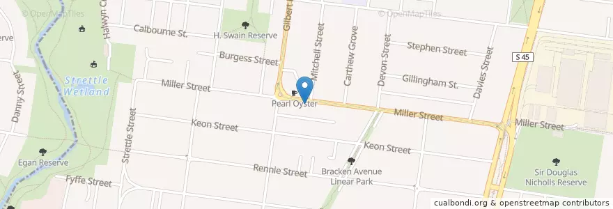 Mapa de ubicacion de Food On Miller en 오스트레일리아, Victoria, City Of Darebin.