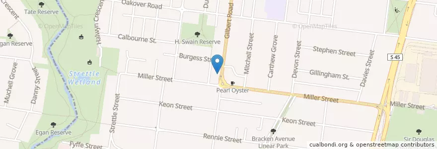 Mapa de ubicacion de The Warehouse Pizzeria en Australia, Victoria, City Of Darebin.