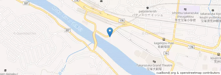 Mapa de ubicacion de Bar Domingo en 日本, 兵库县/兵庫縣, 宝塚市.