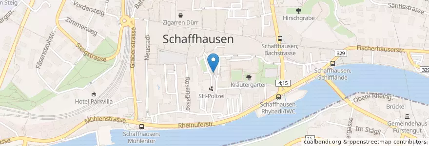 Mapa de ubicacion de Schaffhauser Polizei en Швейцария, Шаффхаузен, Schaffhausen.