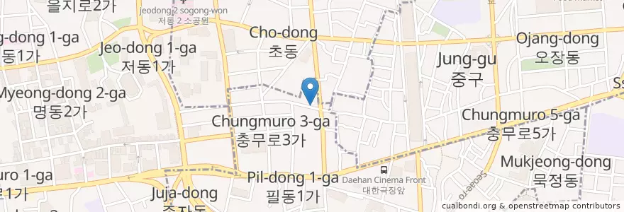 Mapa de ubicacion de 충무로돼지갈비 en 韩国/南韓, 首尔, 中區.