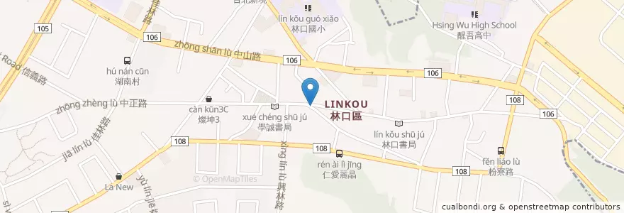 Mapa de ubicacion de 金正好吃台灣黄金四寶林口店 en تایوان, 新北市, 林口區.