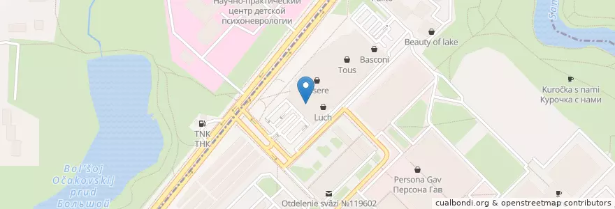 Mapa de ubicacion de Макдоналдс en Rússia, Distrito Federal Central, Москва, Западный Административный Округ, Район Тропарёво-Никулино.