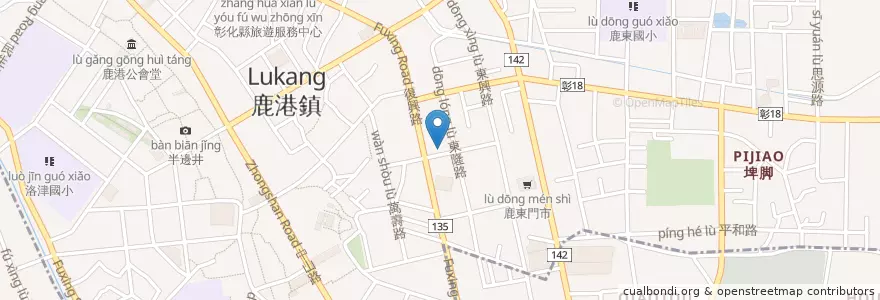 Mapa de ubicacion de 二鹿行館 en Taiwan, Taiwan, Landkreis Changhua, 鹿港鎮.