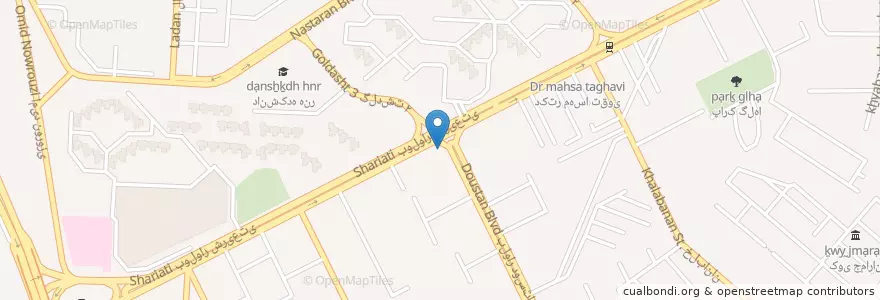 Mapa de ubicacion de گلزار شیراز X40 مرکز همایش en 伊朗, استان فارس, شهرستان شیراز, بخش مرکزی, شیراز.