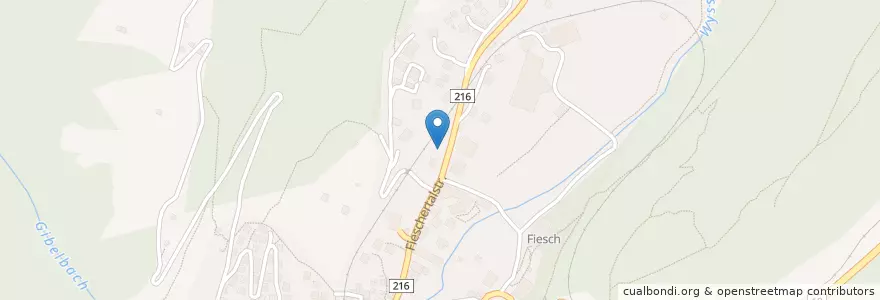 Mapa de ubicacion de Volken Sport en Schweiz/Suisse/Svizzera/Svizra, Valais/Wallis, Goms, Fiesch.