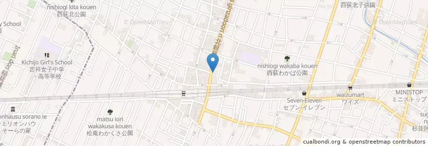 Mapa de ubicacion de 三菱東京UFJ銀行 en Japón, Tokio, Suginami.