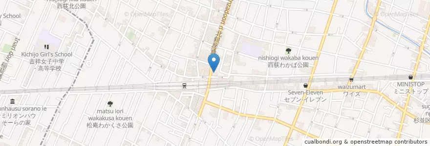 Mapa de ubicacion de 三井住友銀行 en Japonya, 東京都, 杉並区.
