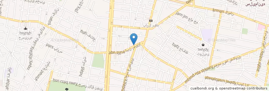 Mapa de ubicacion de داروخانه دکتر روحانی مقدم en Irán, Teherán, شهرستان تهران, Teherán, بخش مرکزی شهرستان تهران.