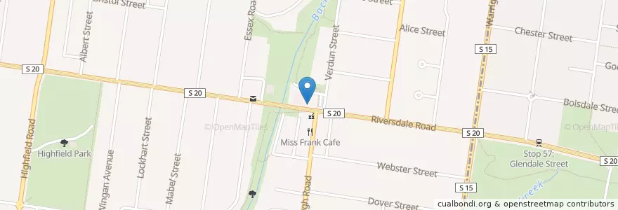 Mapa de ubicacion de Pizza Hut en Australie, Victoria, City Of Boroondara.