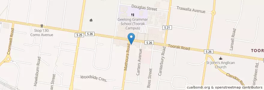 Mapa de ubicacion de Toorak Medical Centre en Australie, Victoria, City Of Stonnington.