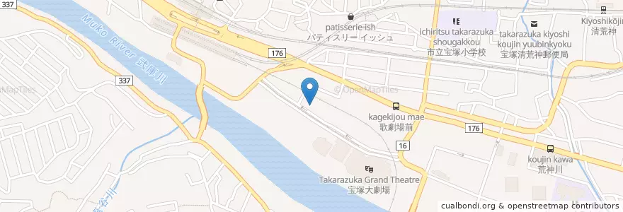 Mapa de ubicacion de ルマン en Japão, 兵庫県, 宝塚市.