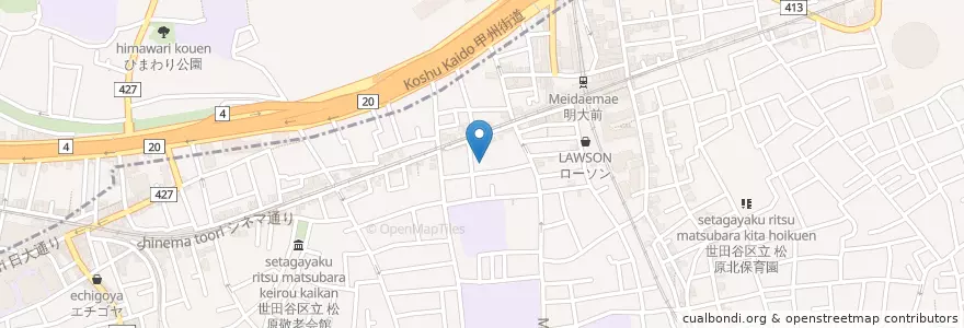 Mapa de ubicacion de カトリック松原教会 en 日本, 东京都/東京都, 世田谷区.