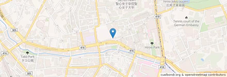 Mapa de ubicacion de エネオス en Japão, Tóquio, 港区, 広尾.