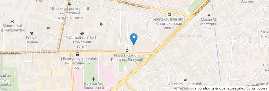 Mapa de ubicacion de ВТБ en Rússia, Distrito Federal Central, Москва, Центральный Административный Округ, Басманный Район.