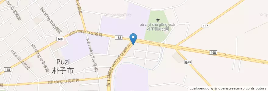 Mapa de ubicacion de 豚將拉麵 en 臺灣, 臺灣省, 嘉義縣, 朴子市.