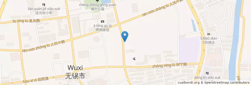 Mapa de ubicacion de Polymono en 중국, 우시시, 梁溪区(Liangxi).