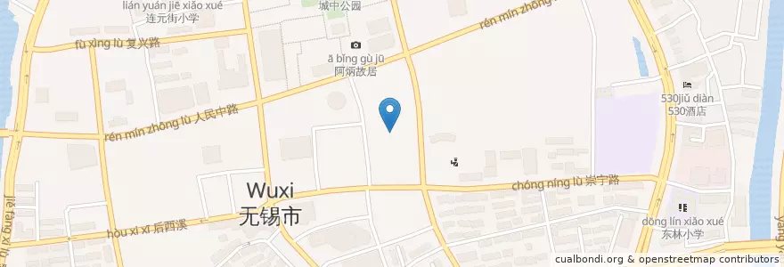 Mapa de ubicacion de Tsujiri en China, Wuxi City, Liangxi District.