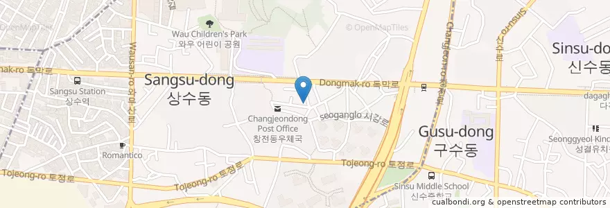 Mapa de ubicacion de 선진약국 en Corée Du Sud, Séoul, 마포구, 서강동.