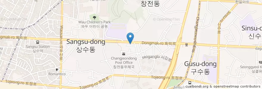 Mapa de ubicacion de 식물공방카페 나무네요 en Corée Du Sud, Séoul, 마포구, 서강동.