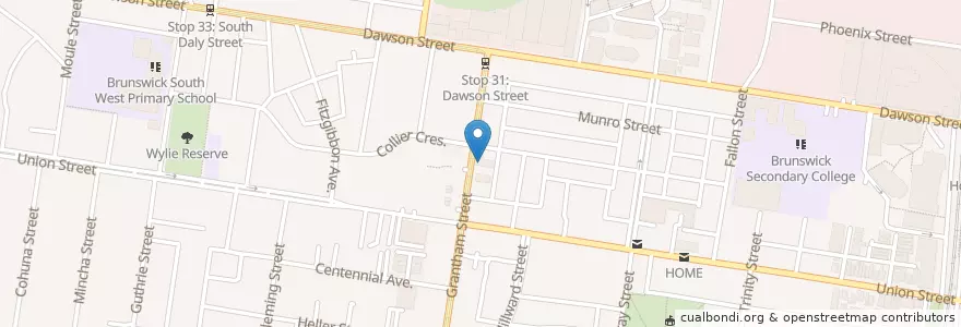 Mapa de ubicacion de Melba's Cafe en 오스트레일리아, Victoria, City Of Moreland.