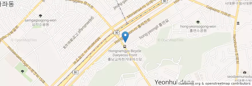 Mapa de ubicacion de 연희성모의원 en كوريا الجنوبية, سول, 서대문구.
